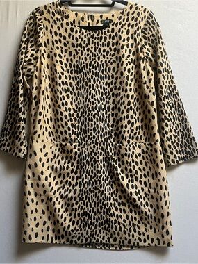 J.Crew Leopard Print Shift Dress Size 6 Animal Print Sleeveless